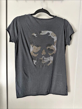 Zadig & Voltaire Tunisien MC Skull Camo Strass Camo Skull Graphic Cotton Tee in